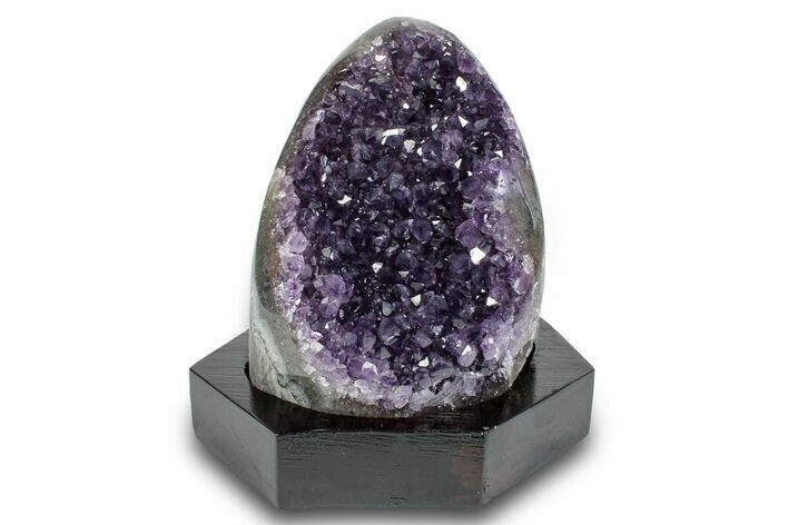 Grape Jelly Amethyst Geode With Wood Base - Uruguay #275607